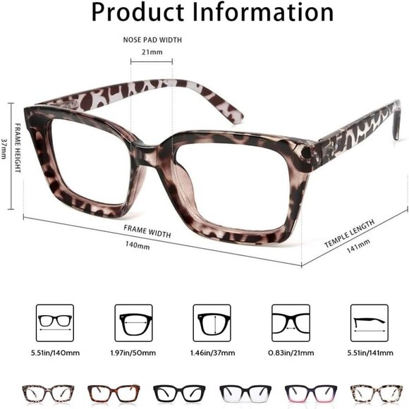 Oversized Reading Leopard Brown Glasses - Picture 4 of 5